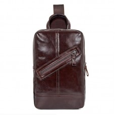 Мужской кожаный рюкзак на одно плечо John McDee 4010C - Royalbag Фото 2