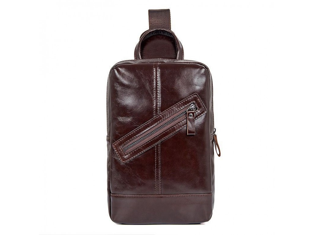 Мужской кожаный рюкзак на одно плечо John McDee 4010C - Royalbag Фото 1